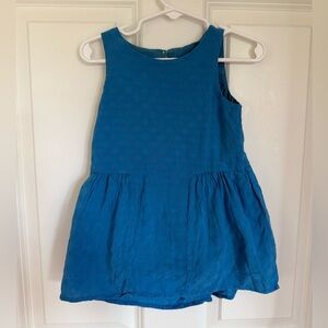 Bright Blue Patterned Sleeveless Girl Dress - Size 2t